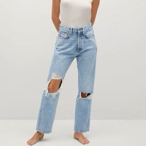Mango Selina Ripped Blue Jeans